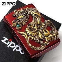 Dragon Metal Gold Red Onyx Limited Zippo Oil Lighter MIB - $147.51