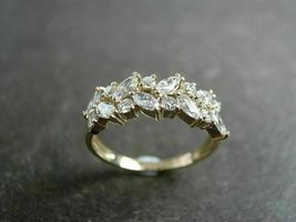 1.50Ct Marquise Cut White Diamond Women&#39;s Pretty Ring 14K Yellow Gold Finish  - £62.06 GBP