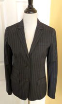 GAP Navy Blue Pinstripe Stretch Wool Blend Dress Jacket w/ Pockets (2) NEW - $19.50