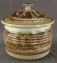 NC Signed Art Pottery Brown Glaze Wheel Thrown Covered Storage Canister ... - £47.68 GBP