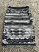 Pixley Tenille Skirt Size Small Zipper Blue Tribal Geometric Lined - £6.14 GBP