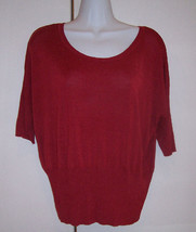 NIC + ZOE Red Scoop Neck Silk Blend Knit Top 3/4 Sleeves Sz XL Extra Lar... - £17.80 GBP