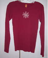 LUCY ACTIVEWEAR Pink Raspberry Winter Snowflake Cotton Yoga T-Shirt Top ... - $189.87 MXN