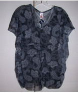NWT SWEET PEA Sheer Black Gray Mesh Paisley Tunic Top Butterfly Sides On... - £21.26 GBP