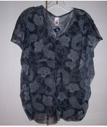 NWT SWEET PEA Sheer Black Gray Mesh Paisley Tunic Top Butterfly Sides On... - $517.55 MXN