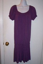 Max Studio Purple Peasant Smocked Dress Tunic Top Sz Med EUC - $27.47