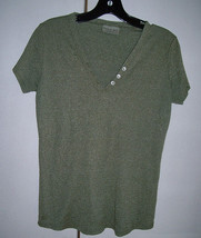 EUC MICHAEL STARS Maternity Green Khaki Shine Tee Top Cap Sleeve T-shirt... - $16.34
