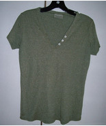 EUC MICHAEL STARS Maternity Green Khaki Shine Tee Top Cap Sleeve T-shirt... - £12.76 GBP
