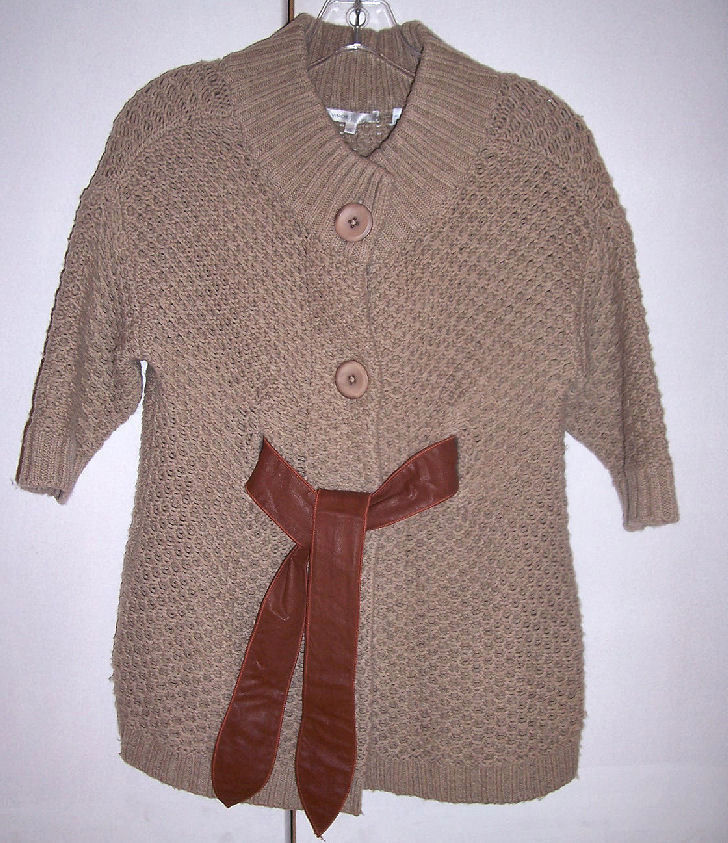 Primary image for VINCE Camel Honeycomb Knit SS Buttoned Cardigan Sweater Wool Cashmere Sz XS VGUC