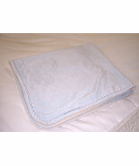 Blankets &amp; Beyond Baby Blue and Cream Plush Fleece Blanket So Soft EUC - $470.27 MXN