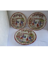 Set of 3 Antique Japanese Hand-Painted Decorated Plates, D 21.5 cm - $4,306.00 MXN