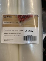 Vacuum Sealer Bags 2-11&quot;x50&#39; Rolls by WISH Storage! Great Foodsaver! - £23.48 GBP