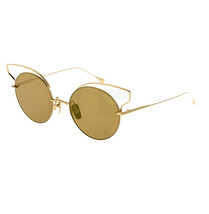 DITA BELIEVER Round 18K Tan White Gold Plated Flash Mirrored 23008 Sunglasses - £180.26 GBP