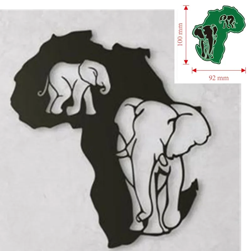Elephant Africa Continent Metal Cutting Dies Decoration Scrapbook Card C... - €9,36 EUR
