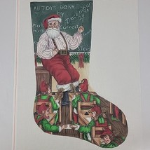 Handpainted Needlepoint Canvas Elf XMAS Stocking Santa Liz Goodrick Dill... - $11,031.91 MXN