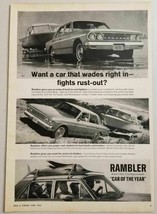 1963 Print Ad Rambler 4-Door Cars Pull Boats on Trailers  - $9.28