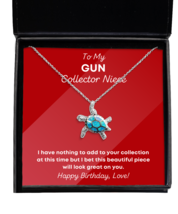 Gun Collector Niece Necklace Birthday Gifts - Turtle Pendant Jewelry Present  - £39.92 GBP