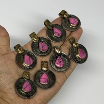 90g, 8pcs, Turkmen Coins Jeweled Synthetic Pink Tribal @Afghanistan, B14528 - £6.26 GBP