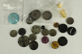 Vintage Mixed Sewing Lot Variety Estate Buttons Plastic Celluloid - $21.03