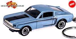 Rare Key Chain Ring 1968/1969 Blue Ford Mustang Cobra Jet Custom Limited Edition - $44.98