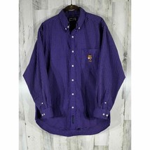 Crable Sportswear LSU Tigers Mens Shirt Purple Windowpane Medium - £13.56 GBP