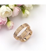 Meander Wedding Band Set-Greek Key Wedding Bands Set-Wedding Band Pair - €660,49 EUR+