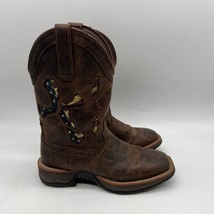 Rank 45 BSWFA20P25 Womens Brown Leather Square Toe Western Boots Size 7B - £39.80 GBP