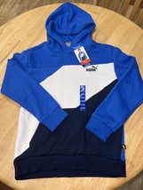 Large 14/16 Puma Power Cat Pullover Hoodie Youth Boy Blue Casual Outerwe... - $26.72
