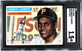 Bob/Roberto Clemente 1956 Topps White Back Baseball Card #33- SGC Graded 1.5 Fai - £260.38 GBP