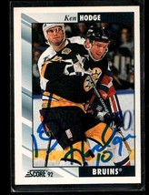 Ken Hodge Signed Autographed 1992 Score Hockey Card - Boston Bruins - £5.55 GBP