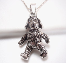 Floppy Eared Dog 925 Sterling Silver Necklace with Swiveling Head, Arms and Feet - £18.59 GBP