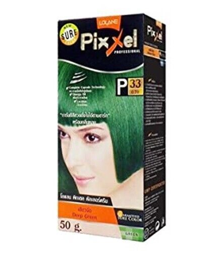 Lolane Pixxel Permanent Hair Dye Colour Cream Kit Deep Green P33 - $16.80