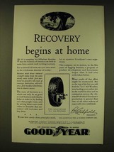 1935 Goodyear G-3 All-Weather Tire Ad - Recovery begins at home - $18.49
