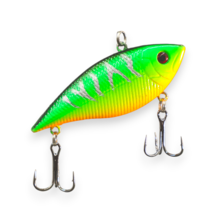 Lipless Crankbait Fishing Lure Rattle Bait Fire Cuke Color Chartreuse Yellow Red - £7.05 GBP
