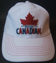 Molson Canadian Embroidered Beer Hat White Red Blue Stretch Fit Baseball Cap - £11.30 GBP