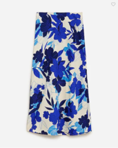 New J Crew Women Midi Slip Gwyneth Skirt Sz XS Blue Floral A-line Elasti... - £39.33 GBP