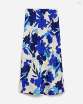 New J Crew Women Midi Slip Gwyneth Skirt Sz XS Blue Floral A-line Elasti... - £38.64 GBP