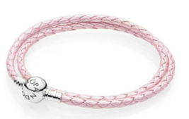 Pandora Moments Double Pink Leather Bracelet 590745CMP-D2 Size 15 - $49.95