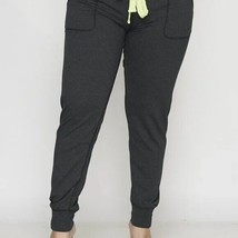 Black Or Gray Plus Size Sweatpants With Neon Green Or Pink Tie Up - £15.92 GBP