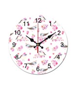 Mondxflaur Bird Flowers Wall Clock Non-Ticking Sweep Movement for Living... - $27.42 CAD+