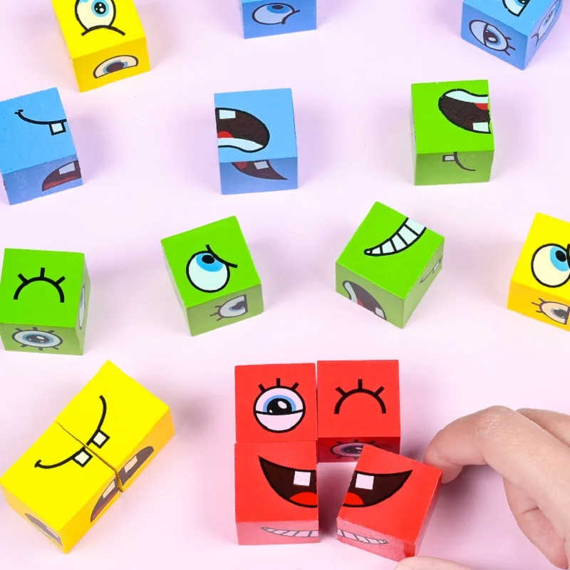 64 pcs Cards of Emoticons Puzzle Set Kids Montessori Toys DIY Face Emoticon - £14.50 GBP