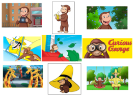 9 Curious George Stickers, Decorations, Party Supplies, Labels, Gifts, F... - £9.43 GBP