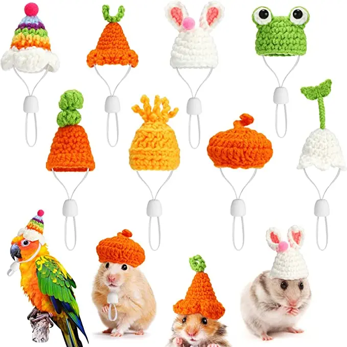 Small Animals Holiday Parties Mini Hand Knitted Hats Cute Tiny Hat Hamster Hat - £6.51 GBP+