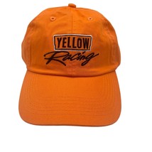 Yellow Racing Hat Cap Orange Canvas Adjustable Mens Unisex - £11.66 GBP