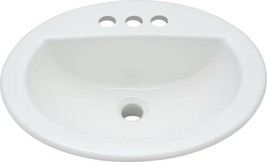 Bathroom Sink with Overflow and 3 Faucet Holes at 4&quot; Centers - $266.36