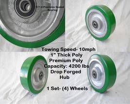 8&quot; x 3&quot; Heavy Duty Polyurethane Towing Caster Wheel 4200 lbs each / MFG. USA (4) - £434.37 GBP