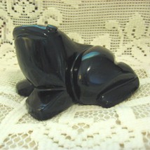 Black Obsidian Carved Handmade Frog From Peru, 3-1/2 Inches Long - $33.75