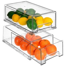 Sorbus Fridge Drawers - Clear Stackable Bins - Kitchen Storage (2 Pack, ... - £49.91 GBP