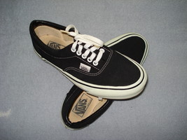 Vans Mens Black Canvas ERA Made in USA Sneakers in Box Size 7 1990s - £80.37 GBP