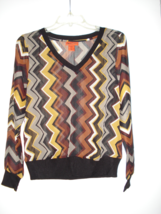 New Without Tag Missoni for Target Brown Chevron Chiffon Blouse Size Med... - £35.39 GBP
